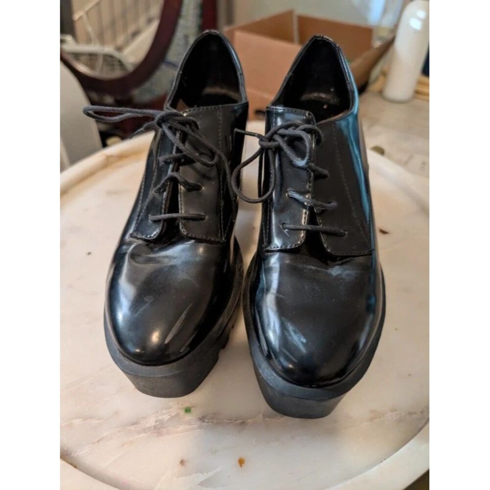 Black platform shoes women's size 6.5